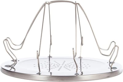 Broodrooster - Draagbare Oven - Kamperen en Buiten - Opvouwbaar Roestvrij Staal - 22.5 cm - Zilver