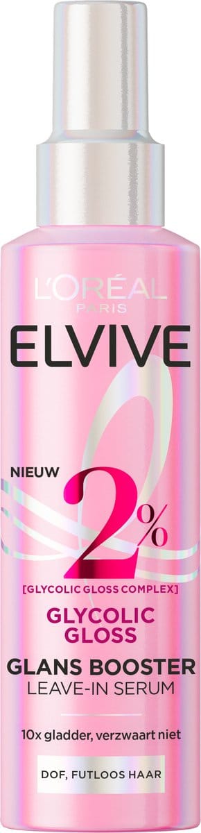 L'Oréal Paris Elvive Glycolic Gloss Leave-In Serum - Geschikt voor dof haar - Verrijkt met glycolzuur - 150ml x6