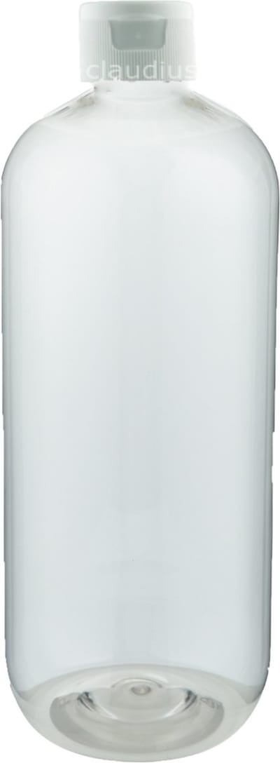 Lege Plastic Fles 1 liter PET transparant - met witte klepdop - set van 10 stuks - navulbaar - leeg