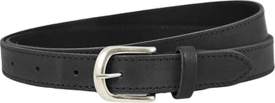 Landley Zwarte Dames Riem Leer - Rondom Gestikt - Damesriem - Breedte 2,5 cm - Zwart - Lengte totaal 100 cm / Riemmaat 85