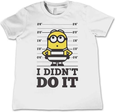 Minions Kinder Tshirt -Kids tm 4 jaar- I Didn't Do It Wit