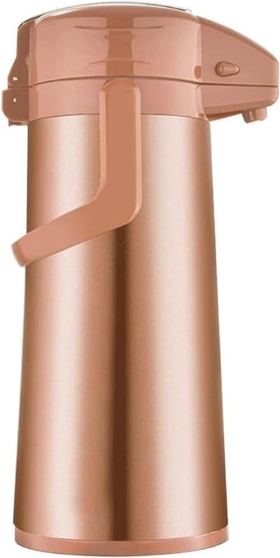 Thermoskan met Pomp - Koffiekan Dispenser - Dranken Warm Houden - Dubbelwandige Isolatie - 2.5 Liter - Zilverkleurig