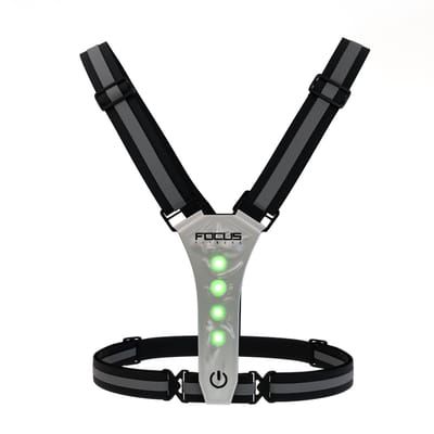Focus Fitness - Hardloopvest - Veiligheidsvest - Verlicht - Oplaadbaar - Wit