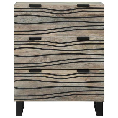 vidaXL - Dressoir - met - lade - Wit - 60 - x - 33.5 - x - 75 - cm - Massief - mangohout