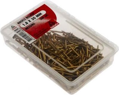 Deltafix spijkers 1,8 x 30 mm - messing - bolkop - 200 gram