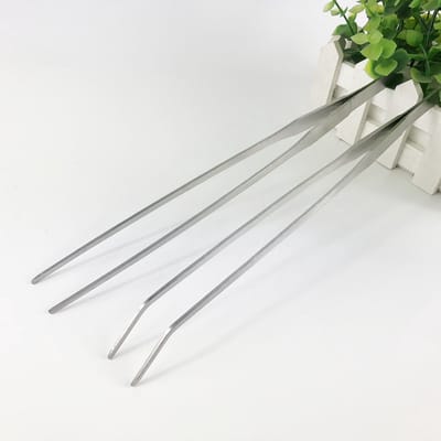2 Delige Pincetten Lang - Aquarium Terrarium Grote Reuze Pincet - Pointed & Round - Multifunctionele Roestvrij Staal Pincet 27cm - Hobby, tuinieren, koken - LOUZIR