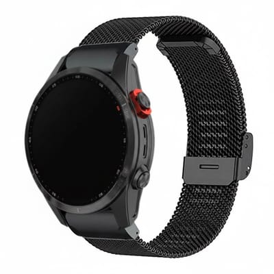 Milanees bandje - geschikt voor Garmin Fenix 5S (Plus) / 6S / 7S / 8 (43 mm) / Approach S12 / S42 / S70 42 mm / Epix Pro (Gen 2) 42 mm / D2 Delta S / Mk3(i) 42 mm - zwart