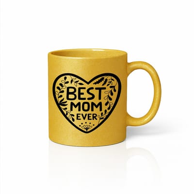 Best Mom Ever Mok - Luxe Gouden Hart Design - Premium Cadeau voor Moeder