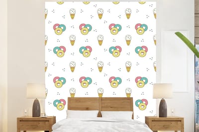 Behang - Fotobehang Patronen - IJs - Donus - Jongens - Kinderen - Kids - Breedte 225 cm x hoogte 280 cm