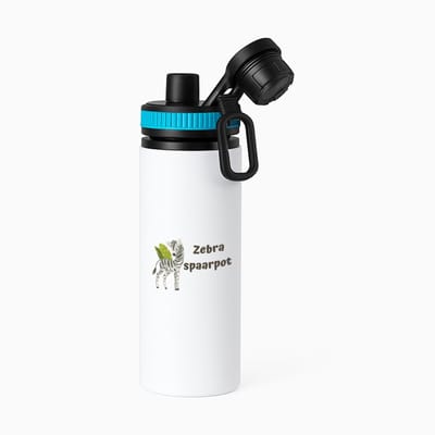 Hacebo® - Zebra waterfles met draaidop blauw - Zebra - dieren liefhebbers - leuke cadeau voor iemand die van houdt van zebra's - verjaardagscadeau - kado - gift - water fles - 850ML