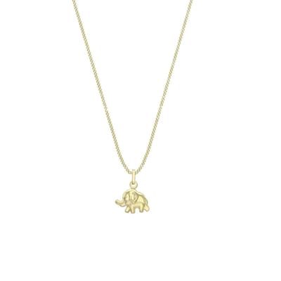 Lucardi Dames Ketting met hanger olifant - 9 karaat - Ketting - Cadeau - 46 cm - Geelgoud