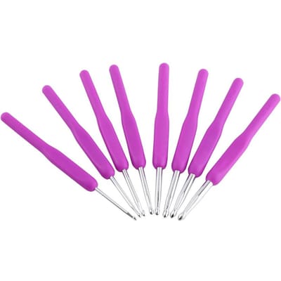 16 Verschillende Maten Naaigerei Haaknaalden Steken Handwerk Set Gereedschap(Paars) purple