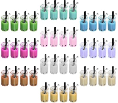 Dailygoods- Hars Charms Set van 40 Stuks - Parelmelk Thee - Gemengde Kleuren - DIY Sieraden - Hangers voor Sleutelhanger - Duurzaam Materiaal - Bedels