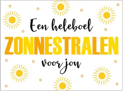 Wenskaart een heleboel zonnestralen voor jou