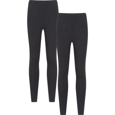 Mountain Warehouse Dames/Dames Katoenmix Midweight Leggings (Set van 2) (Jet Zwart)