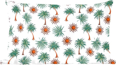 Sierkussens - Kussentjes Woonkamer - 60x40 cm - Kust - Palmbomen - Zon - Groen