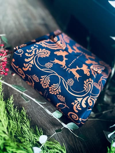 Herbruikbaar Cadeaupapier - Furoshiki Set - Duurzaam Inpakken - Gerecycled Katoen - Drie Maten - Mysterieus Patroon
