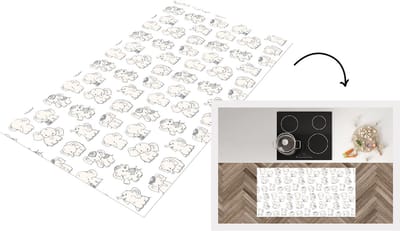 Keukenloper - Loper keuken - Olifant - Patroon - Baby - 120x60 cm - Keukenloper vinyl