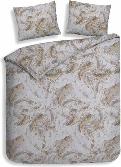 Heckett & Lane Rosel - Flanel - Dekbedovertrek - Eenpersoons - 140x200/220 cm + 1 kussensloop 60x70 cm - Pale Gold