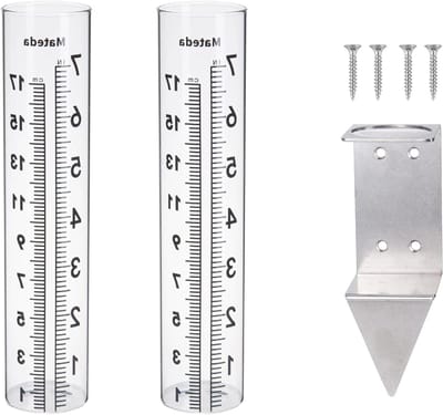 Regenmeter 7 inch - Regenmeter houder - Tuinieren bijhouden - Roestvrijstalen rek - 7 inch - Transparant