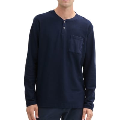 Tom Tailor - T-shirt Lange mouw - Heren - XL - Blauw - Katoen - 1044017