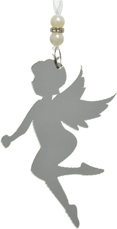KAEMING B.V. - Zilveren feeën-hanger 12 cm, kerstdecoratie