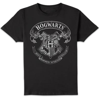 Harry Potter Hogwarts Crest T-shirt - Zwart - L