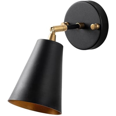 Asir - Wandlamp - Zwart en goud - 10 x 26 x 21 cm