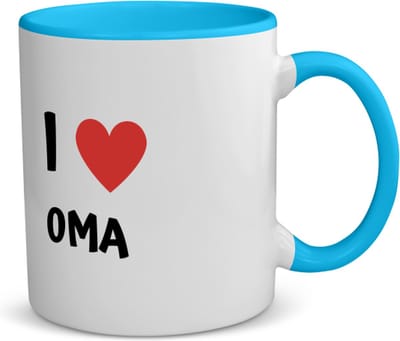 Akyol - i love oma koffiemok - theemok - blauw - Oma - de liefste oma - verjaardag - cadeautje voor oma - oma artikelen - kado - geschenk - 350 ML inhoud