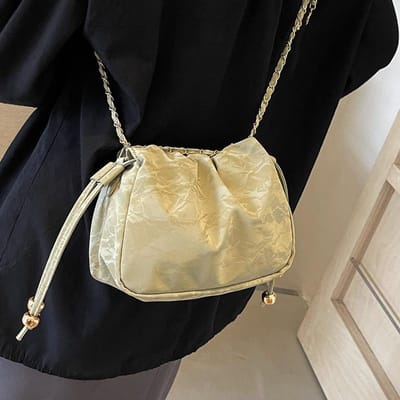 Nieuwe Stijl Populaire Tassen voor Vrouwen Ins voor Vrouwen Ins voor Vrouwen Ins voor Modieuze en Veelzijdige Schoudertas met Ketting voor Vrouwen beige