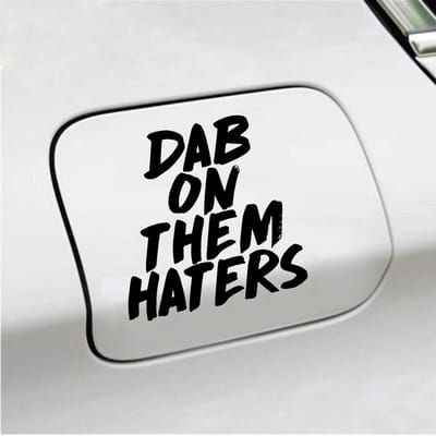 Bumpersticker - Dab On Them Haters - 10,9 X 10,7 - Zwart