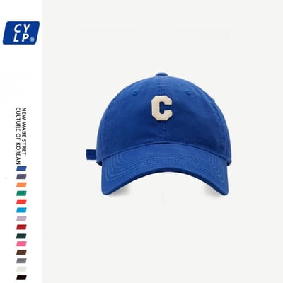Letter Baseballpet voor Dames Zomer Koppels Zonnehoed Koreaanse Stijl Veelzijdige Baseballpet voor Heren Adjustable blue