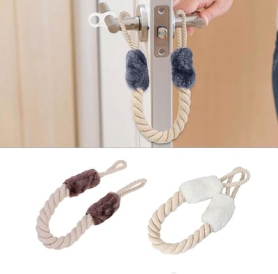 Set van 2 Deurstoppers met Touw voor Veiligheid van Huisdieren en Kinderen - Anti-Collisie Deurstoppers voor Deuren en Ramen, Vingerbescherming en Stabiliteit