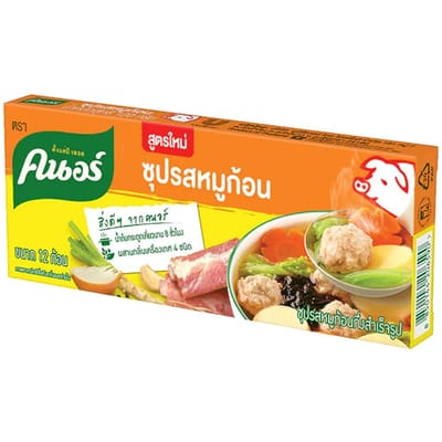 Knorr Kruidenvarkensbouillonblokje, bouillon, 120 g. x 1 / 6 / 12 st 120 g. yellow