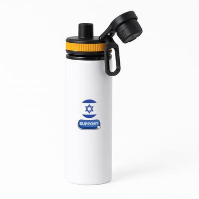 Hacebo® - Support Israël waterfles met draaidop oranje - Israël - mensen die liefde willen geven aan Israel - degene die van Israël houden - supporten - oorlog - verjaardagscadeautje - gift - geschenk - kado - water fles - 850ML