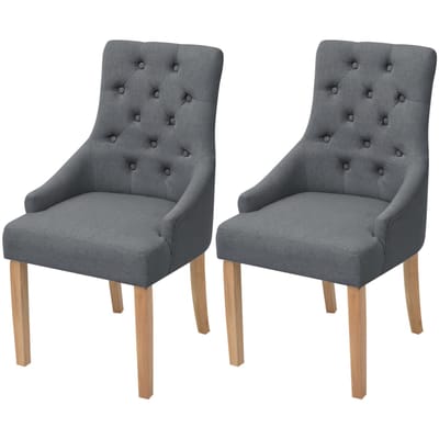 vidaXL - Eetkamerstoelen - 2 - st - stof - donkergrijs