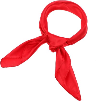 EGoods - Zijden dames sjaal voor vintage look en pantomime kostuum - Rode vierkante bandana van ademend materiaal