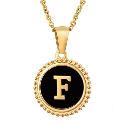 Aramat Jewels | Halskettingen | Stalen dames ketting letter goudkleur | F | |1,5mm | Staal | Volwassenen | Verkleurd niet