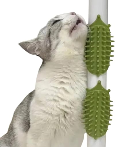 Zelfreinigende Kat Gezicht Scratcher & Massage Kam – Rubberen Borstel voor Kattenverzorging, Geschikt voor Kittens en Volwassen Katten, Katten Kam, Krabben, Kat Verzorging, Kattenborstel