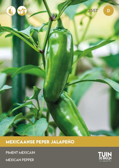 Tuin de Bruijn® zaden - Peper Jalapeño Mexicaanse - Lekker pikante peper - makkelijke teelt - 5 gram zaden