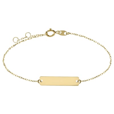 Lucardi - Dames 14 karaat geelgouden plaatarmband voor dames - Armband - 14 Karaat Goud - Goud - 18.50 cm