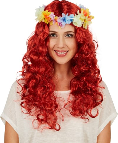 dressforfun - Vrouwenpruik krullen Hawaii - verkleedkleding kostuum halloween verkleden feestkleding carnavalskleding carnaval feestkledij partykleding - 301113