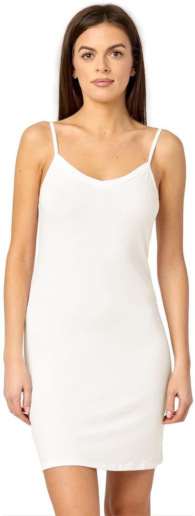 Merry Style MS-MS10-315-UW Dames Onderjurk - Nachthemd - kort - V-neck - verstelbare Spaghetti bandjes - Viscose - Ecru - XS