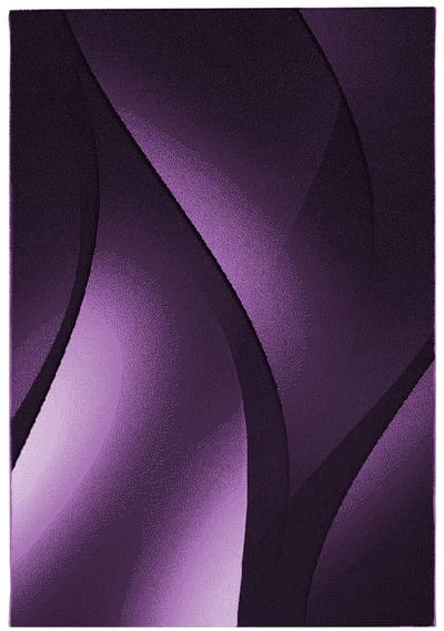 Plus Vloerkleed – Zwart/lila – Golvend 3D Design – Laagpolig