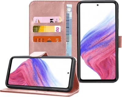 Geschikt voor Samsung A53 5G Book Case Hoesje - Magnetische Flip Hoes Cover - Portemonnee Rose