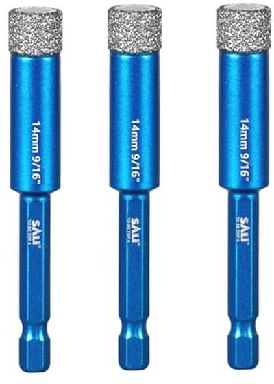 Diamant droogboor 14 mm - Set van 3 voor glas, porselein, graniet en metselwerk