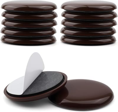 Set van 10 Zelfklevende Meubelglijders 50 mm Diameter Teflon Glijders voor Zware Stoelen, Geschikt voor Vloeren van Tapijt, Laminaat en Tegels