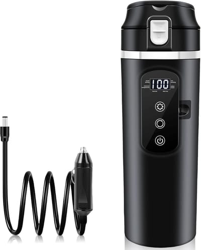 Auto waterkoker 12V 24V reiswaterkoker elektrische autobeker lekvrij met droogkookbeveiliging 500ml 250W