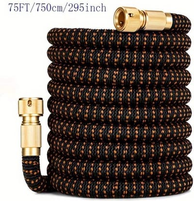 Bovista Tuinslang Flexibel - Tuinslangen - Haspel - Spuitpistool - 22.5 Meter - Bruin