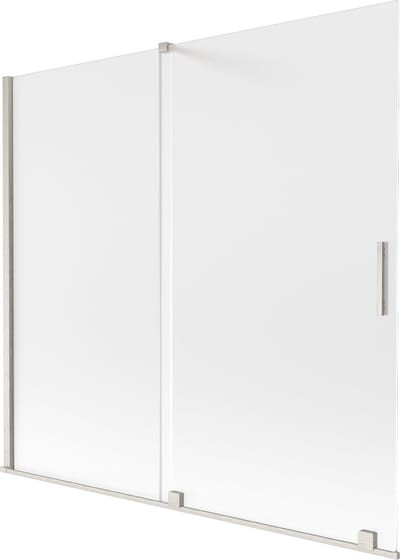 Mexen Velar badwand 2-delig schuifbaar 170 x 150 cm, matglas, geborsteld nikkel - 896-170-000-31-97